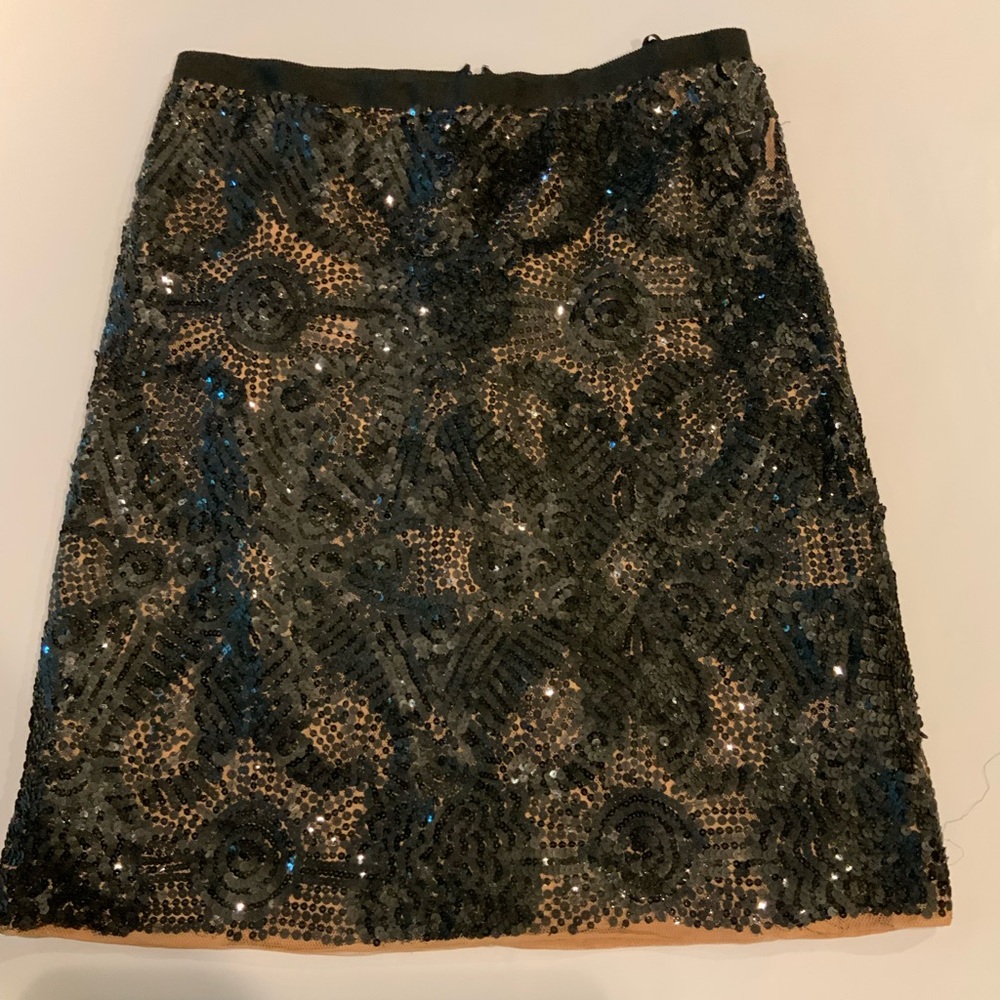 J crew black  Sequin mesh skirt sz s